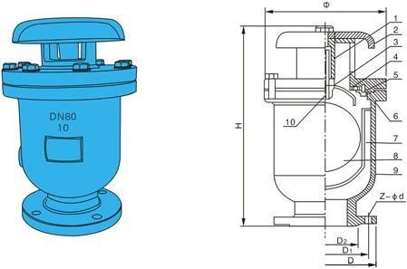 QT450 RF Exhaust Valve , Portable Air Release Valve 4  x  PN10 For gas
