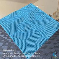 Blue Flexible Garage Floor Tiles 3D Interlocking Garage Floor Mats