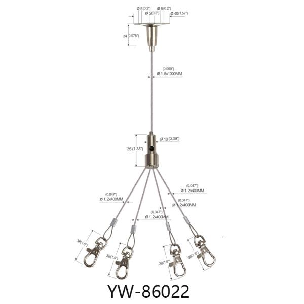 Тип крытое YW-86022 вилки набора подвеса кабельной проводки цветочного горшка вися