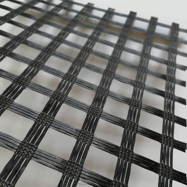 Polyester Warp Knitted Geogrid Machine Mesh In Pavement Construction