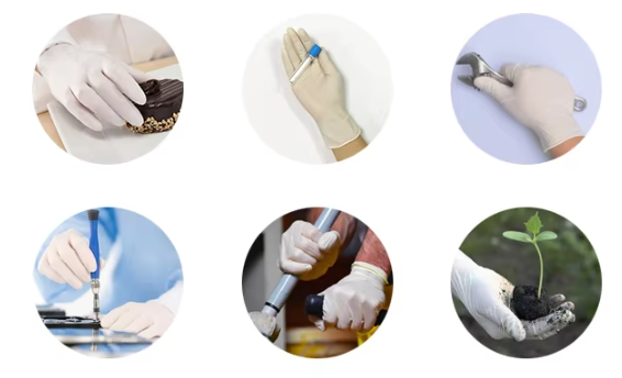 Disposable Powder-Free Latex Examination Gloves 4.5~6.5 g Non Sterile Anti-Slip Function Wholesale Latex Examination Gloves
