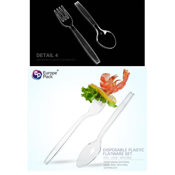 Factory direct dessert supplies 6.5 inch disposable plastic cutlery set
