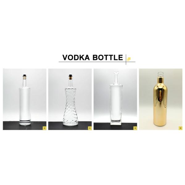 1L Fancy Clear Glass Vodka Bottle with Frost Surface Handling and Other Deep Process
