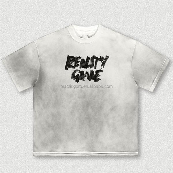 Washed Grey Oversized T Shirt Summer Sorona Fabric Quick Dry Cool Streetwear Heavyweight