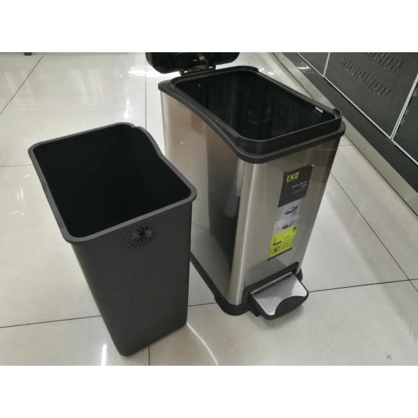 La poubelle de déchets alimentaires muette de pédale de déchets d'équipements de service d'étage d'EKO avec le retrait en plastique intérieur réutilisent le seau 812Ltr 24Ltr