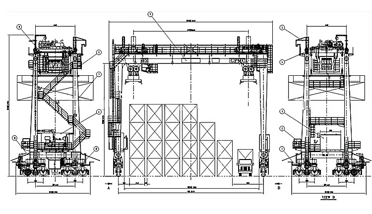 Zehua 500T RTG Offshore Gantry Cranes10 Ton Mobile Crane Gantry Miiler 2 Post Hydraulic Gantry Lift