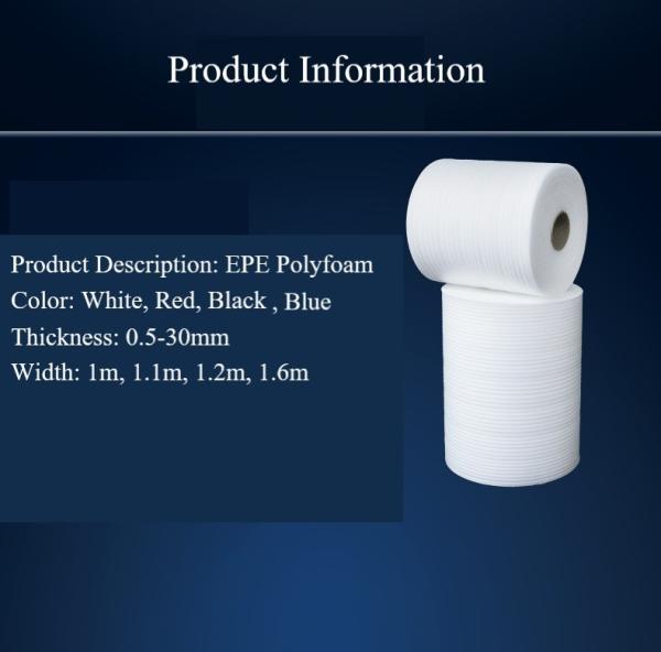 EPE Polyfoam Cushion Packaging Foam Lightweight Expandable Polyethylene Foam Roll 1.2m X 150m or Custom Thickness and Width