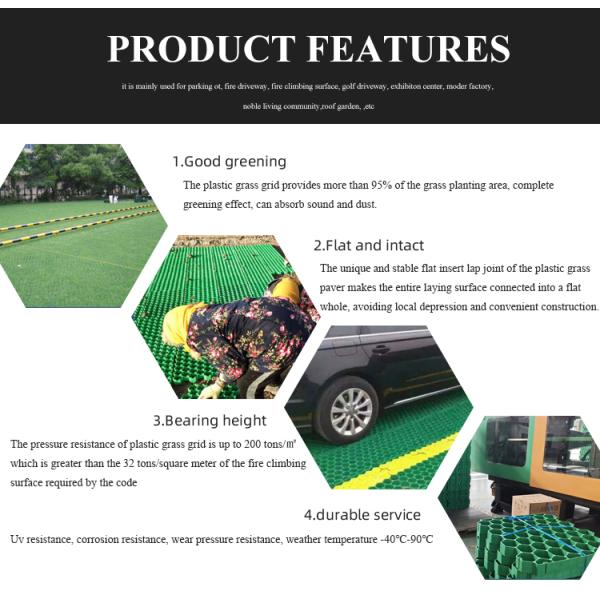 HDPE Plastic Protection Parking Lots Material Plastic Grass Paver for Origin Type