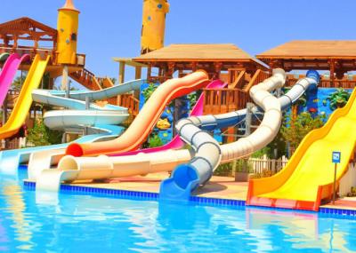 Fiberglass Water Pool Mini Water Park Slide / Amusement Park Slides ISO Certificate