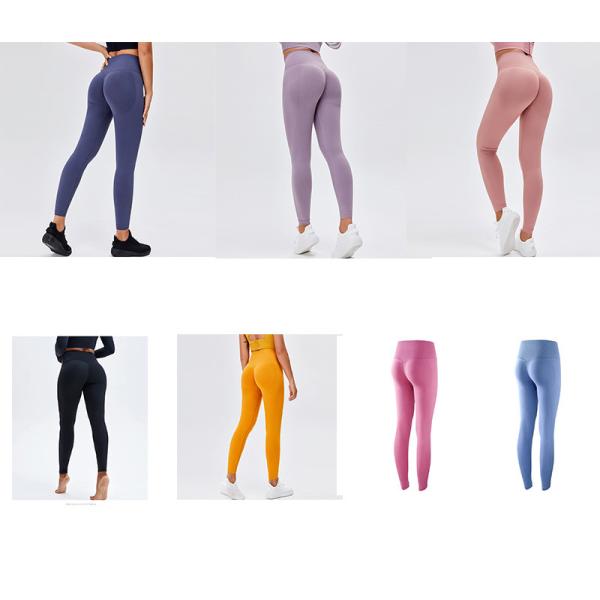 Обнаженная фигура гетры высокого батта персика спортзала Waisted безшовного поднимаясь 14 цвета S m l размер