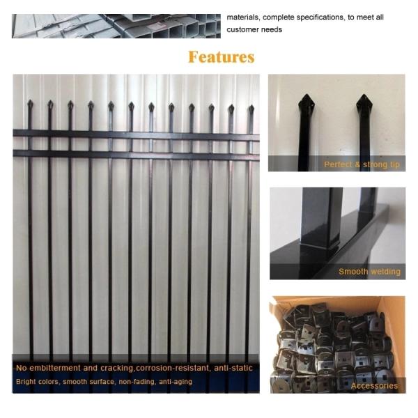 Powder Coated  Steel Trellis Fence , Garden Palisade Fencing For Decoration