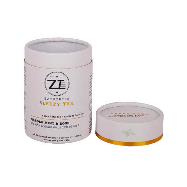 Coffee Tea Cardboard Paper Tube , Cylindrical Paper Tube Box With Gold Foil Logo