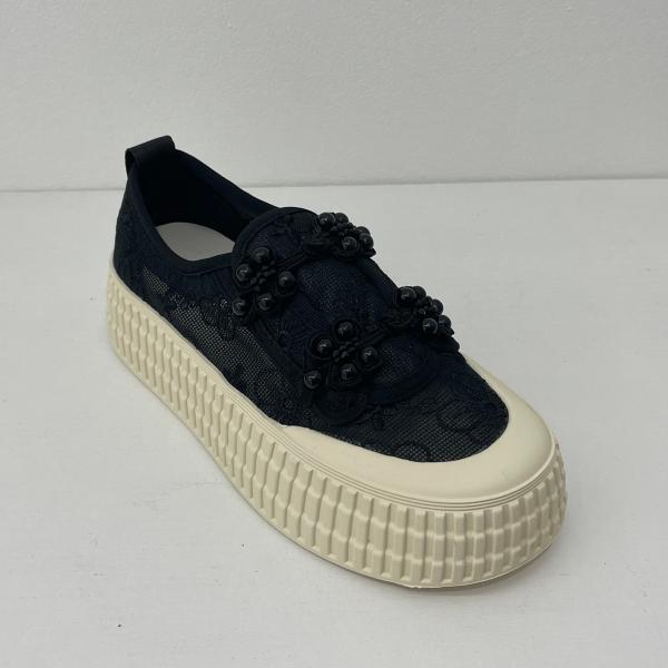 Casual Women Black Espadrilles Mid Top Black Designer Espadrilles