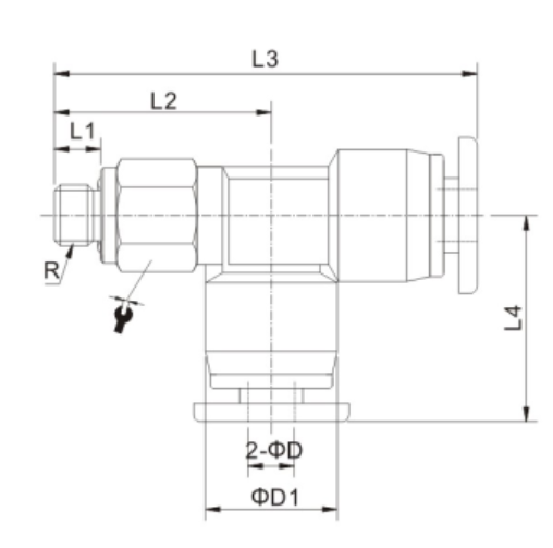 One Touch Pneumatic Tube Fittings PST - C Equal Male Thread Connector Oval
