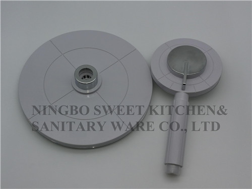 chrome plating shower head hand shower set round overhead shower rain shower ABS bathroom shower