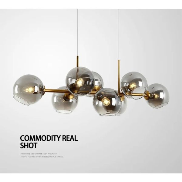 Nordic Glass Chandelier for Dining Room Kitchen Living Room Bedroom Glass Ball Black Ceiling Pendant Lamp (WH-AP-671)