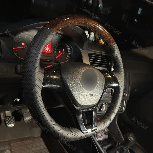 Hand Sewing Steering Wheel Cover Wrap for Golf 7 Sportsvan SV Polo 5 6 Jetta UP 2013-2021