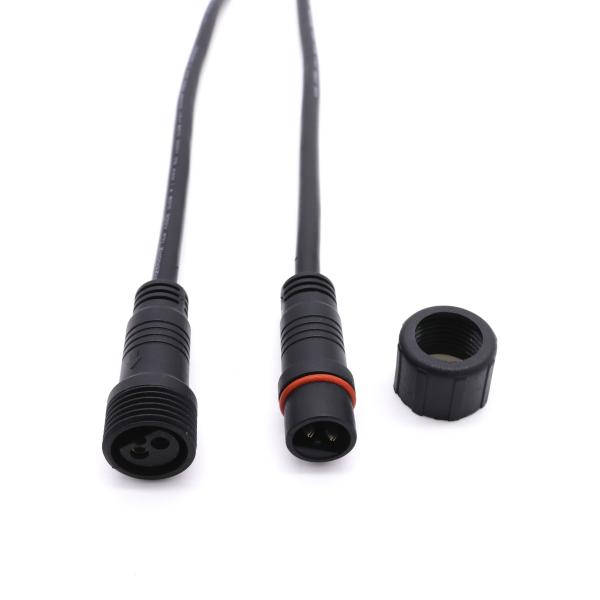 Male Female Screw Type Cable Connector , IP67 2 Pin Waterproof LED Connector