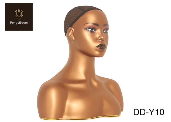 16.54 Inch Height PVC African American Mannequin Head With Shoulders female