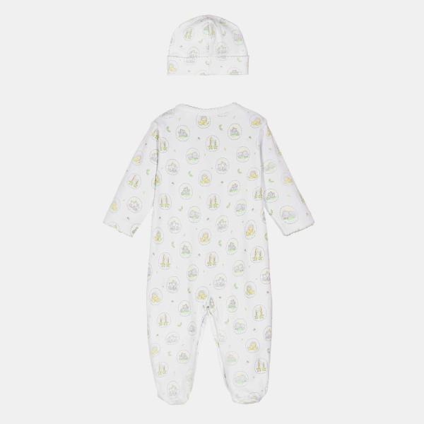 Autumn Newborn Baby Romper with Hat 2pcs Set Long Sleeved Printed Cotton Infant Girl Boy One-piece Jumpsuit