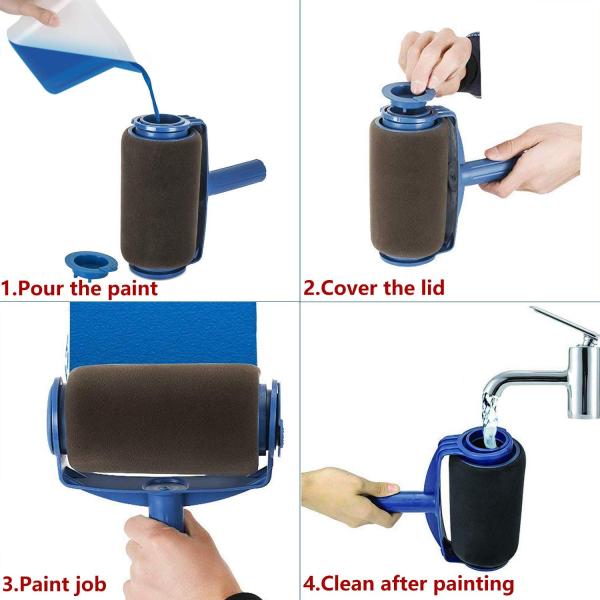 настенная живопись набора 6pcs ролика бегуна краски 19x9x20cm Pro внутренняя