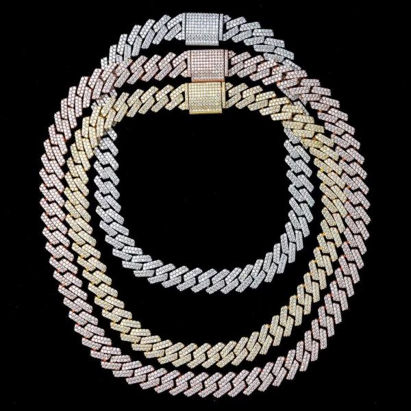 14mm Moissanite Diamond Cuban Link Hip Hop Vvs Moissanite Cuban Link Jewelry