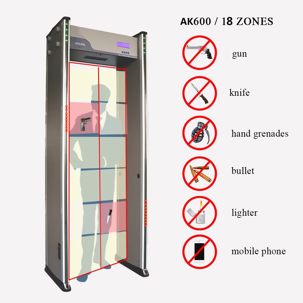 Low Power Consumption Walk Through Metal Detector Gate Easy Installation Security Archway for School Project