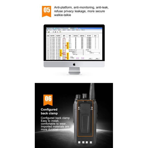Simple and Stylish Wireless Wanhua Walkie Talkie Dual Band Call End Beep Vox Flashlight