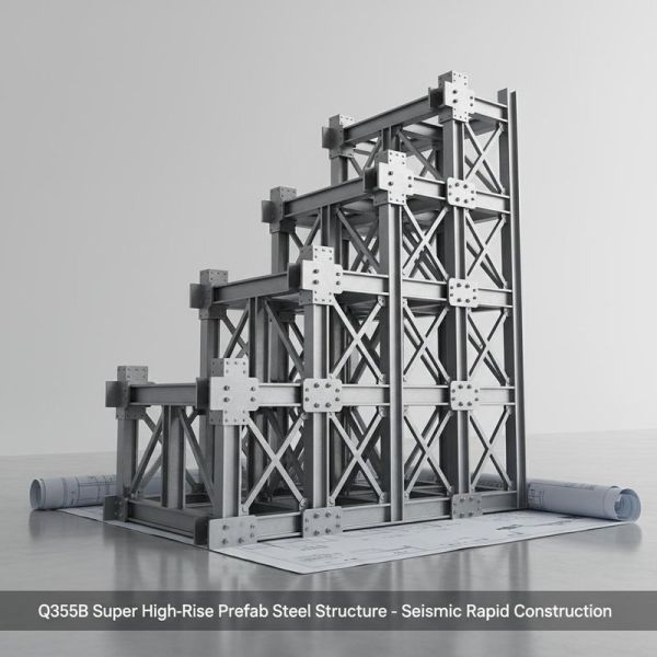 High Rise Prefabricated Steel Frame Houses Prefab Commercial Metal Buildings Seismic