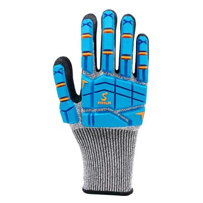 Gants de sécurité anti-collision résistant à l'abrasion TPR bleu Gants de travail anti-coupe à écran tactile