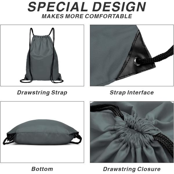 Sports Gym Shockproof Drawstring Bag Backpack Water Resistant With Zipper
