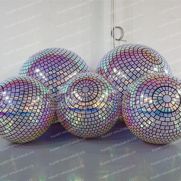 Hanging Event Decoration PVC Sphere Mirror Balloon Disco Shinny Reflective Advertising BalloonInflatable Mirror Ball for Wedding Party