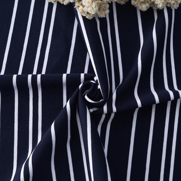 Soft And Simple And Fashionable High Quality Striped Cotton Fabric For T- Shirt