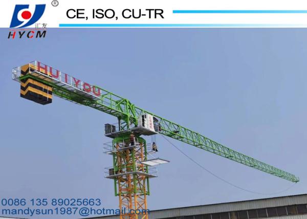 52m Jib Length Top Slewing Crane  QTZ63(PT5210) Flat Top Tower Cranes 150m Tower Crane Lifting Height