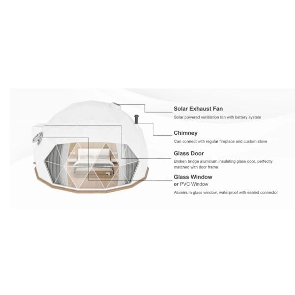 Outdoor Custom Large Glamping Family Hotel Waterproof&Windproof Dome Tent For Sale