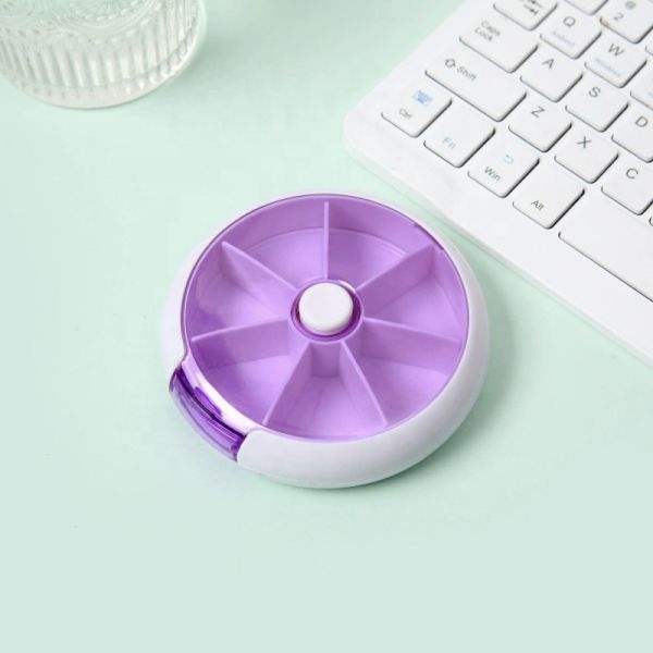 JH Medibox Promotional Medical Plastic Pill Box Organizer Round Waterproof
