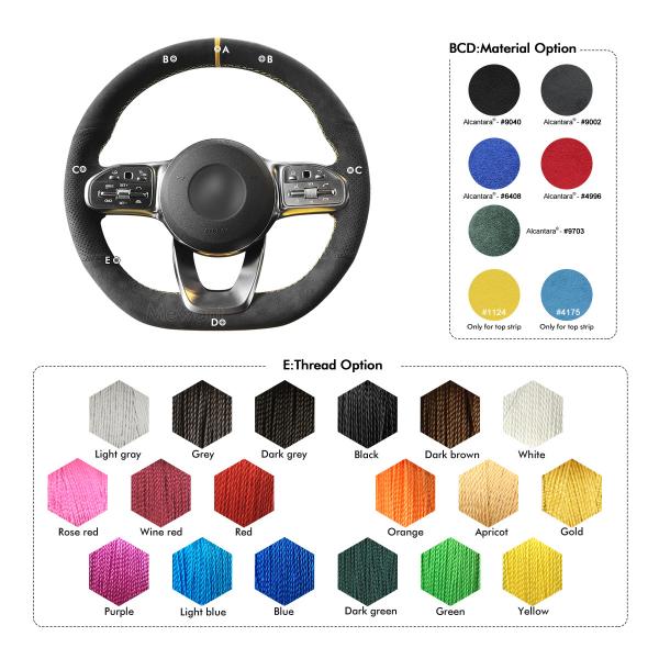 Mewant Soft Athsuede Steering Wheel Cover for Mercedes Benz A250 W177 C118 W205 C257 W213 W463 W222 W167 W247