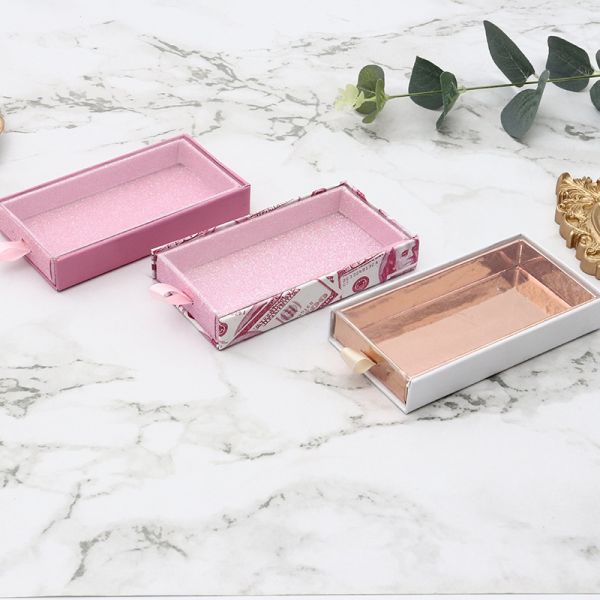 Customized Slide-Out False Eyelash Boxes - Luxury Rigid Rectangular Packaging With Brand Logo Printing