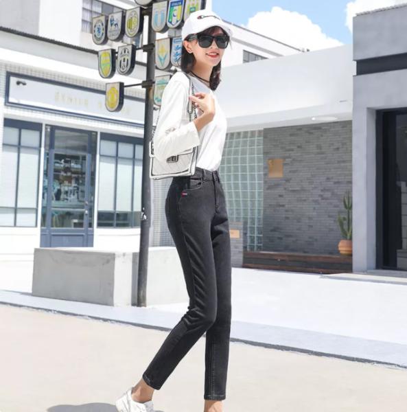 Heavy Washed Tencel Black Denim Pants 95 Percent Cotton 5 Percent Elastane