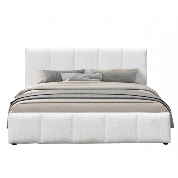 Gas Lift Up Storage 400lbs Upholstered Platform Bed Wooden With Hydraulic