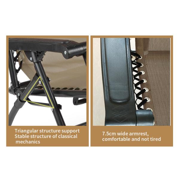 Steel Tube Textilene Sun Lounger Water Repellent For Seaside