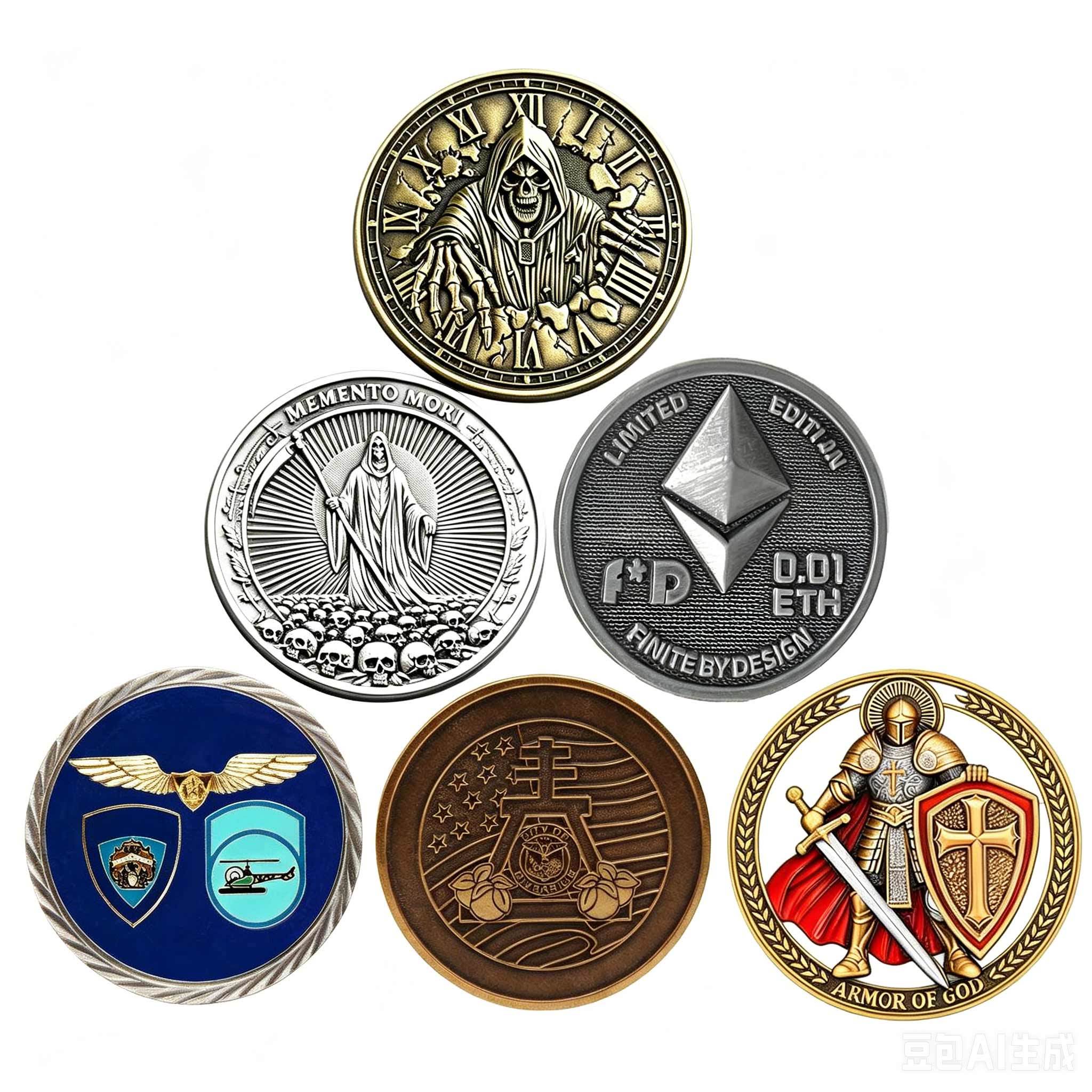 3D Antique Gold Challenge Coins with Customizable Logo in Zinc Alloy for Souvenirs