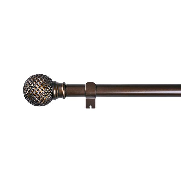 25MM Resin And Coffee Color Curtain Rod Set With Metal Iron Curtain Poles