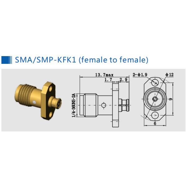 женщина держателя SMA фланца 50Ω к соединительной муфте с внутренней резьбой SMP