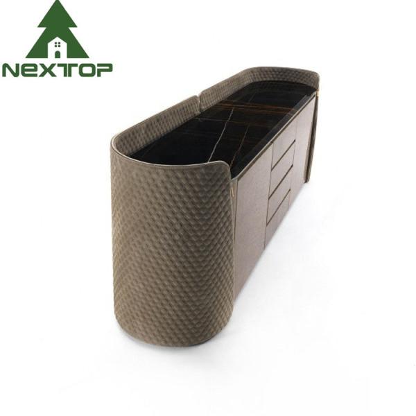 Conjunto de suporte para TV de 75 polegadas Moderno Metal Luxo Móveis de quarto Tampo de mármore Armário de armazenamento