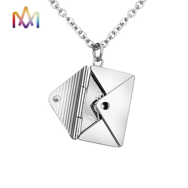 50cm Chain Envelop Pendant Necklace With Your Pillow Talk Inside 3 Colors Available Jewelry Gifts