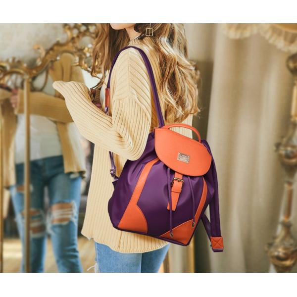 2016 new nylon with PU leather travel bag hit the color shoulder bag Mummy College fashion women's backpack