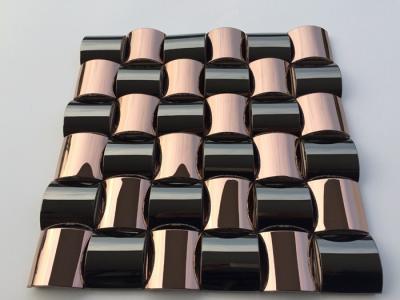 Brush Vein Polygon Metallic Mosaic Tiles Sheets In TV Setting Wall