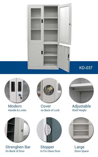 Glass Door H185cm W90cm Stylish Filing Cabinets