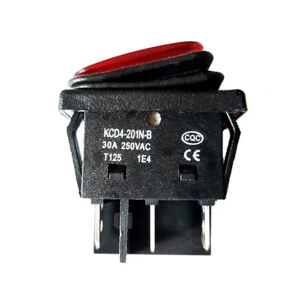 30A 250V Heavy Duty 6 Pin DPST IP67 Sealed Waterproof T125 Auto Boat Marine Toggle Rocker Switch With LED 12V 220V 30x22